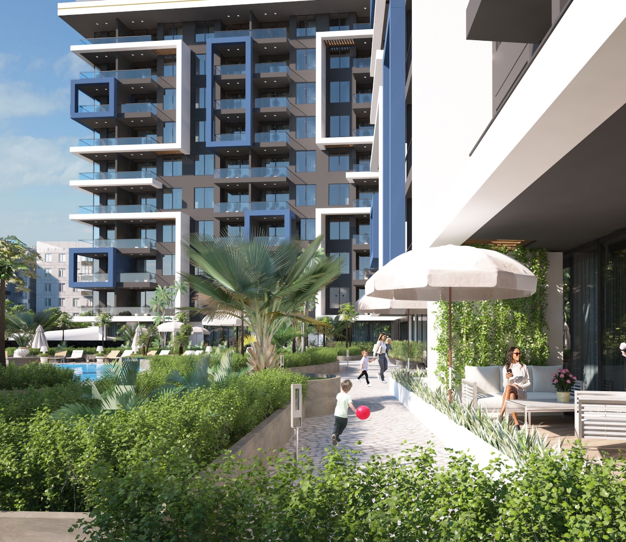 Luxuriöses 1+1 Apartment mit Meerblick und Burgblick, Alanya Zentrum