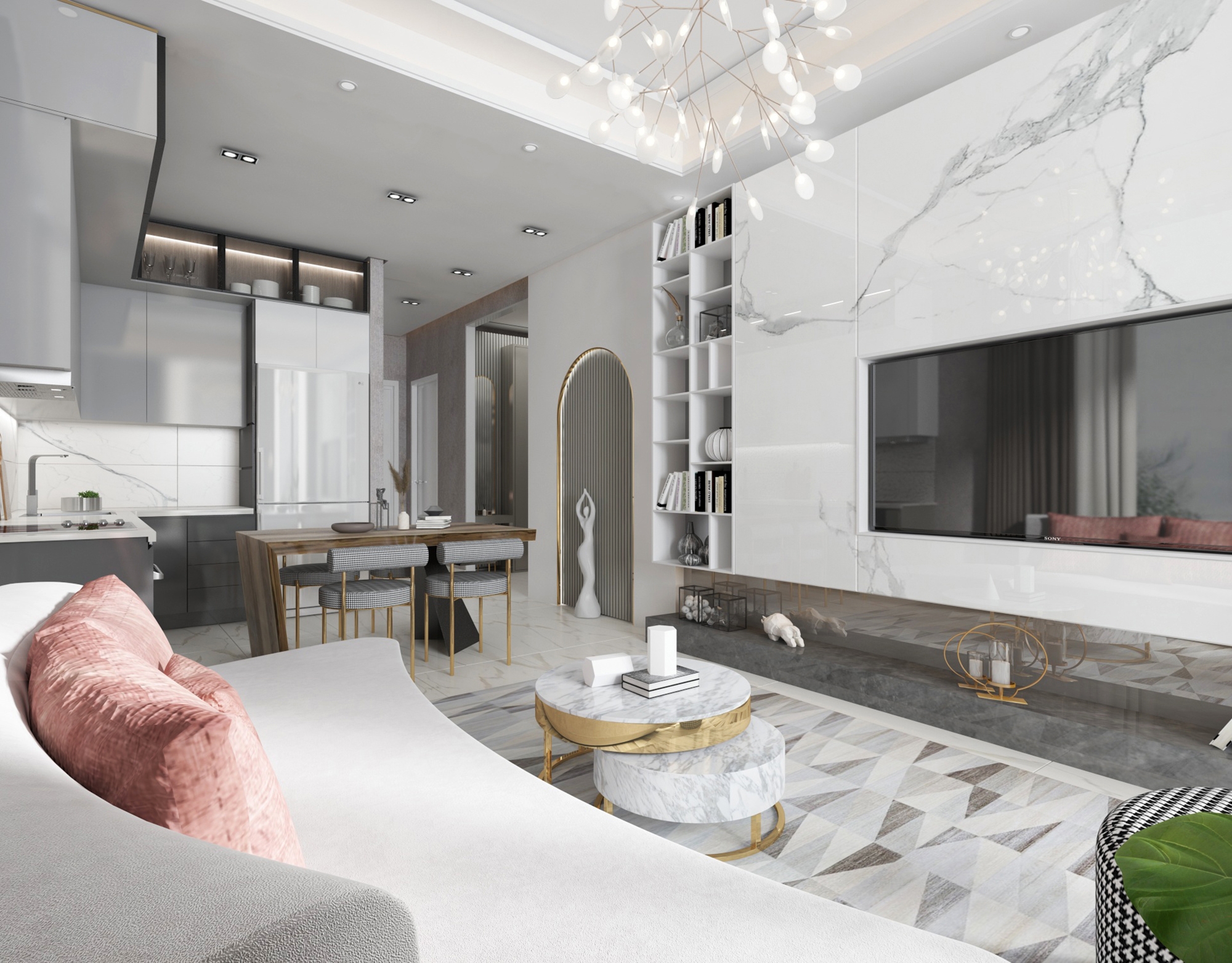Luxuriöses 1+1 Apartment mit Meerblick und Burgblick, Alanya Zentrum