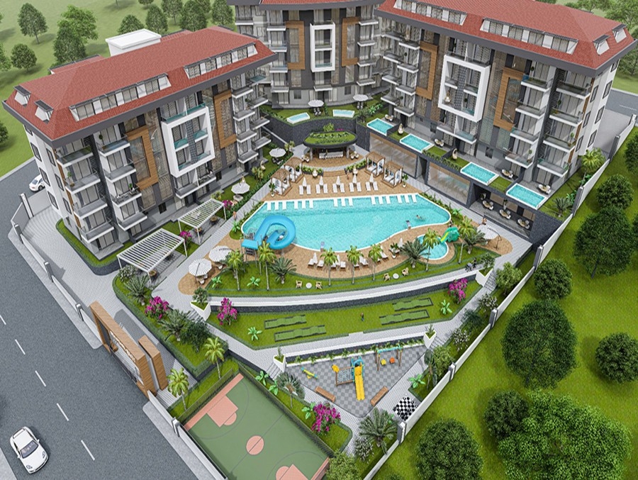 Luxury 1+1 Apartment with Sea and Mountain Views, Alanya - Kestel