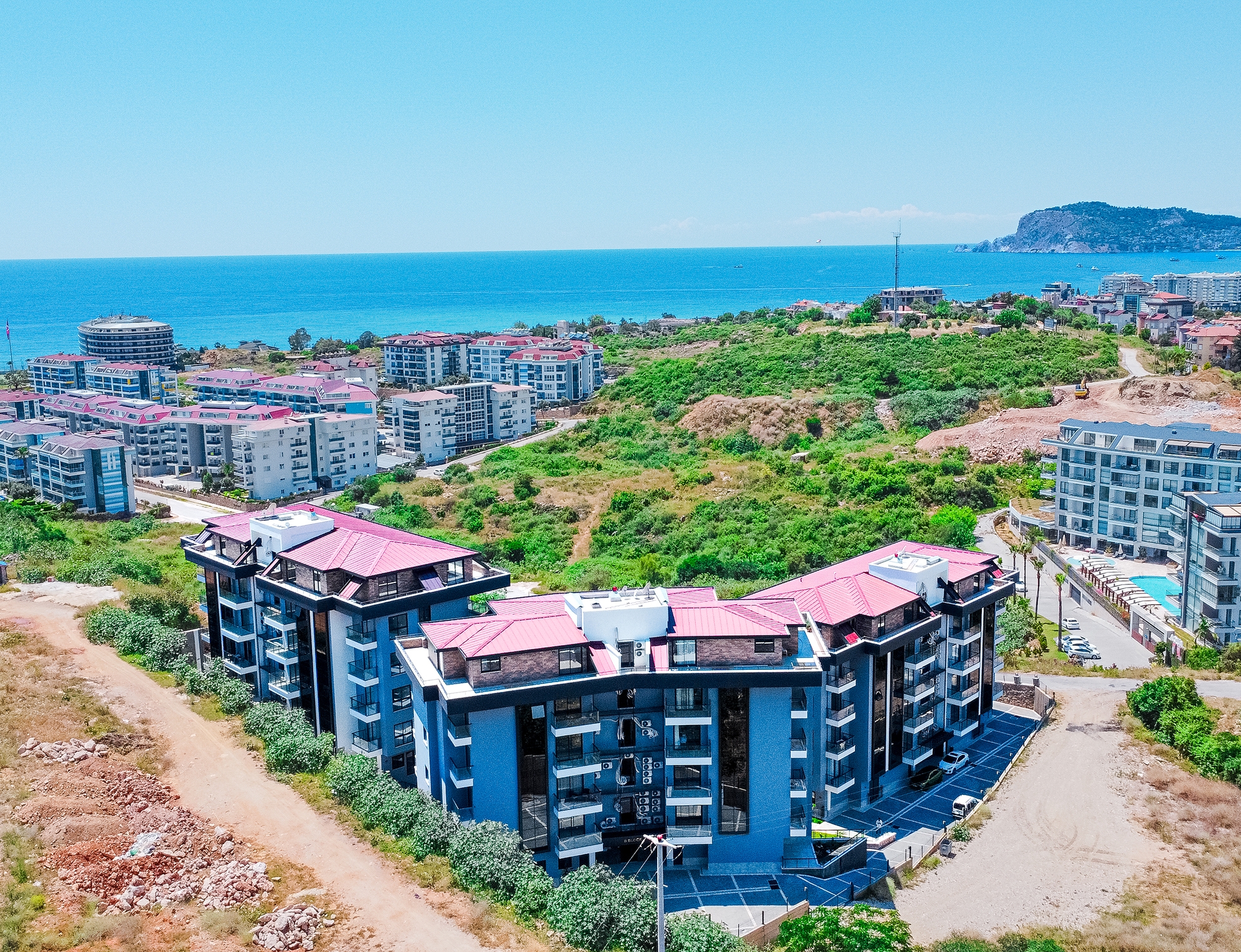 Luxuriöses 1+1 Apartment mit Meerblick und Bergblick, Alanya - Kestel