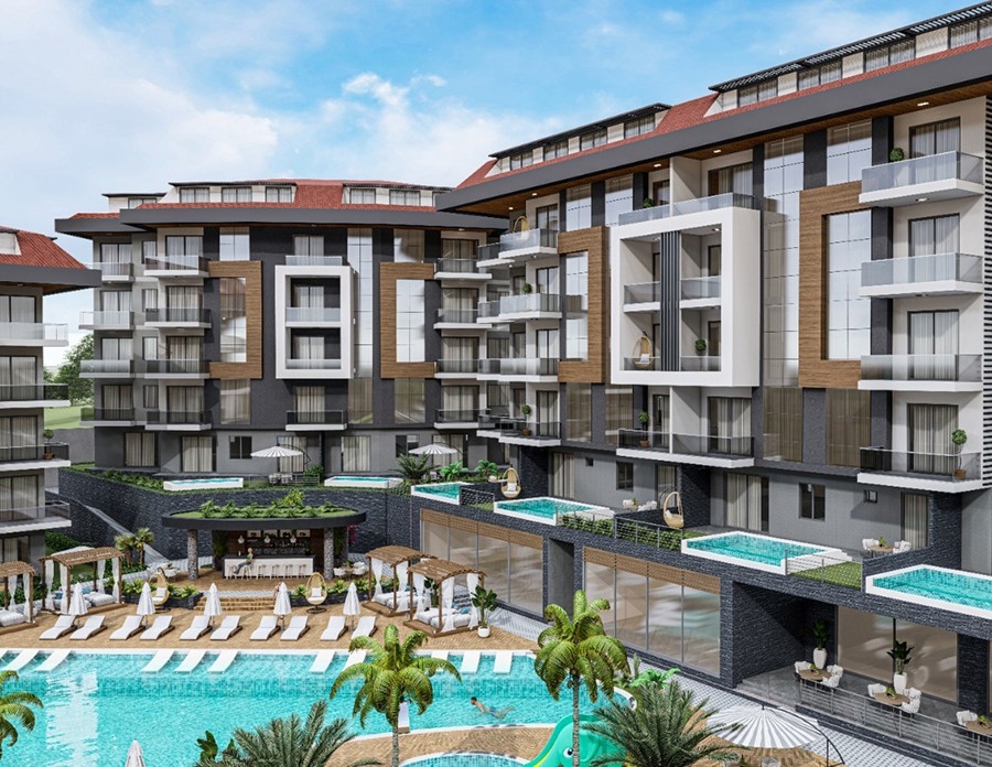 Luxury 1+1 Apartment with Sea and Mountain Views, Alanya - Kestel