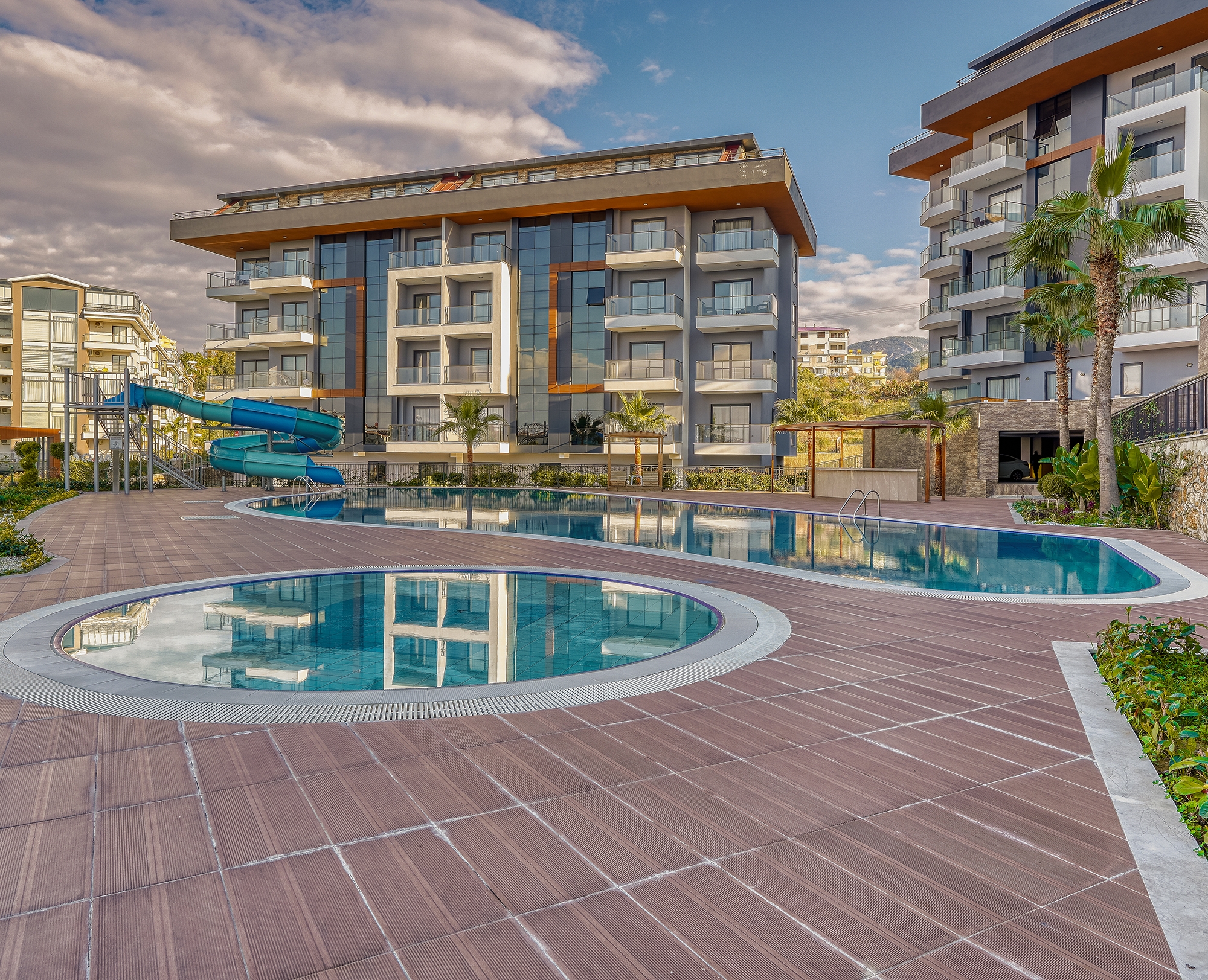 Luxuriöses 1+1 Apartment mit Meerblick und Bergblick, Alanya - Kestel