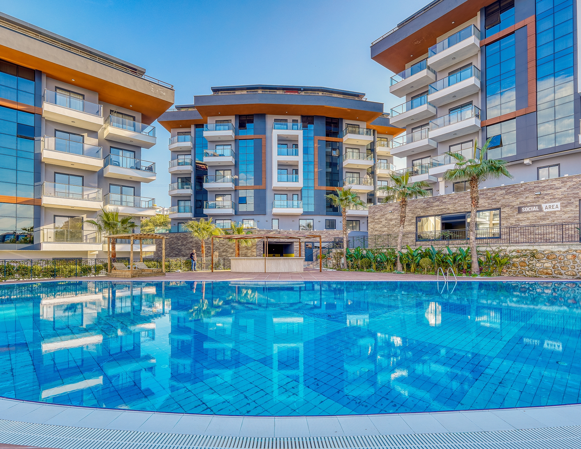 Luxuriöses 1+1 Apartment mit Meerblick und Bergblick, Alanya - Kestel