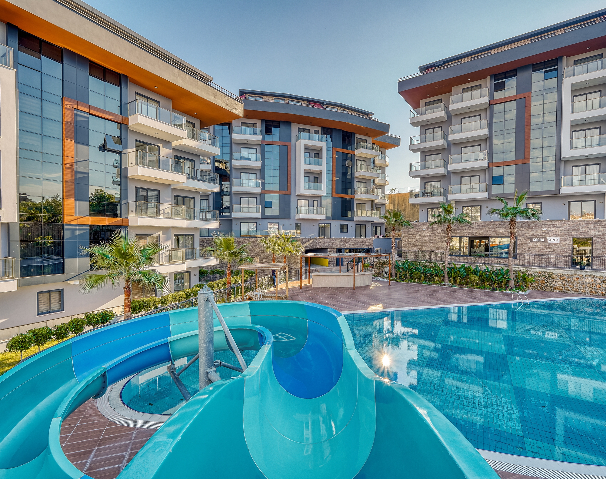 Luxuriöses 1+1 Apartment mit Meerblick und Bergblick, Alanya - Kestel