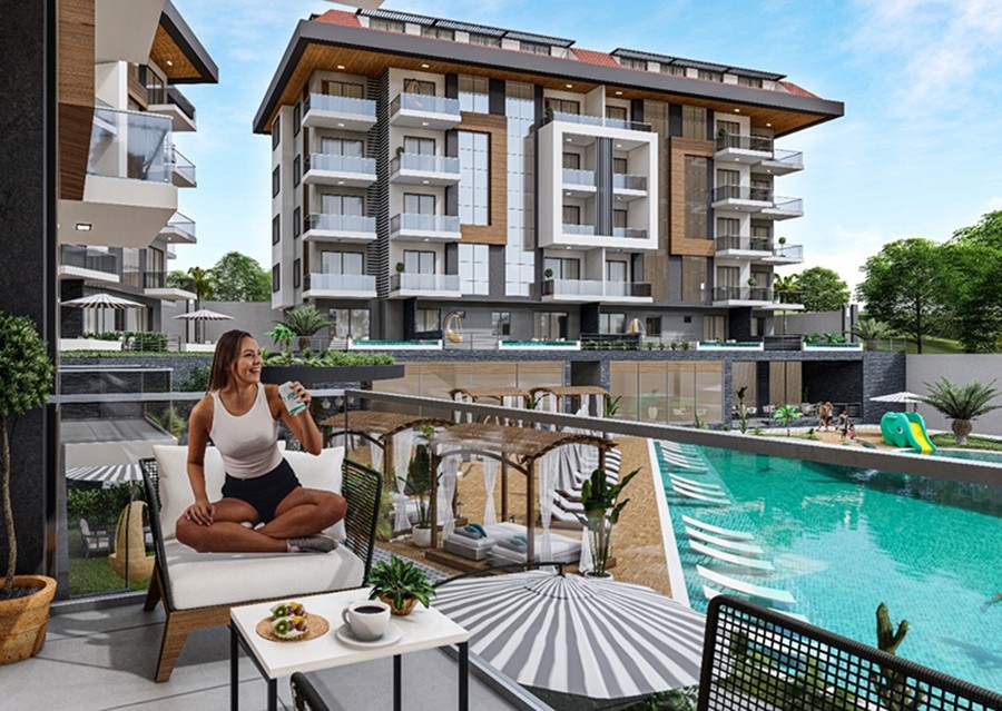 Luxury 1+1 Apartment with Sea and Mountain Views, Alanya - Kestel