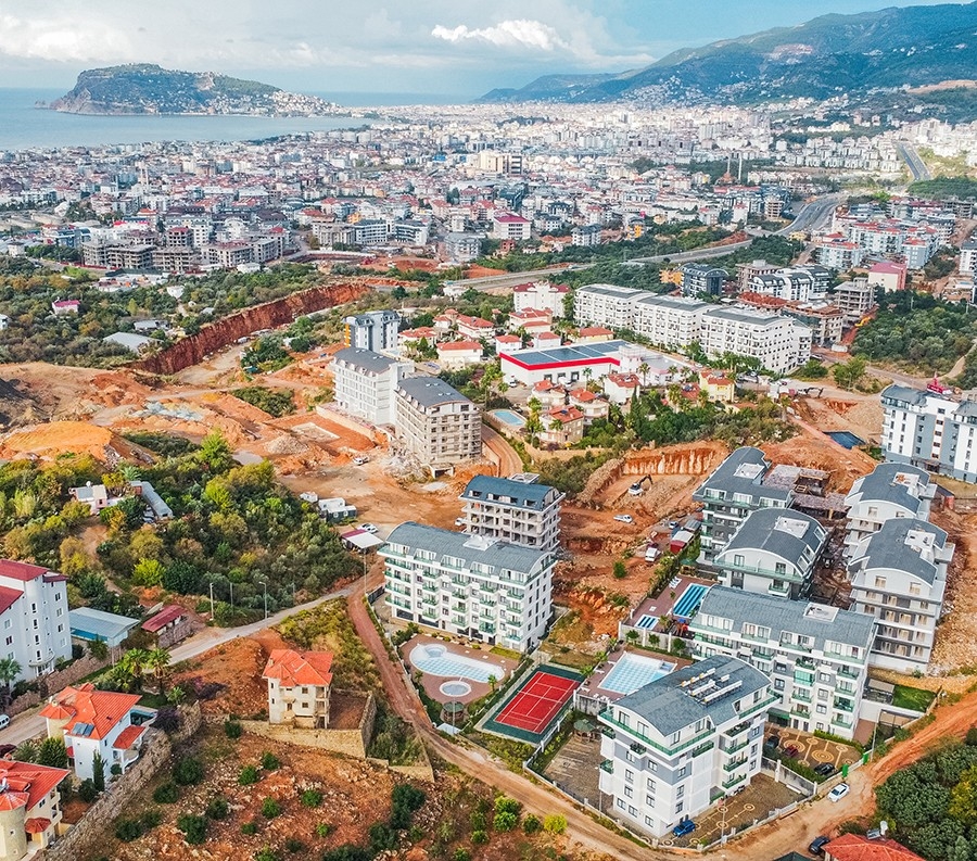 Moderni 2+1 asunto vuorinäköalalla Oba, Alanya