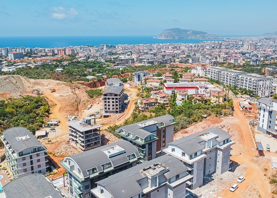 Moderni 2+1 asunto vuorinäköalalla Oba, Alanya