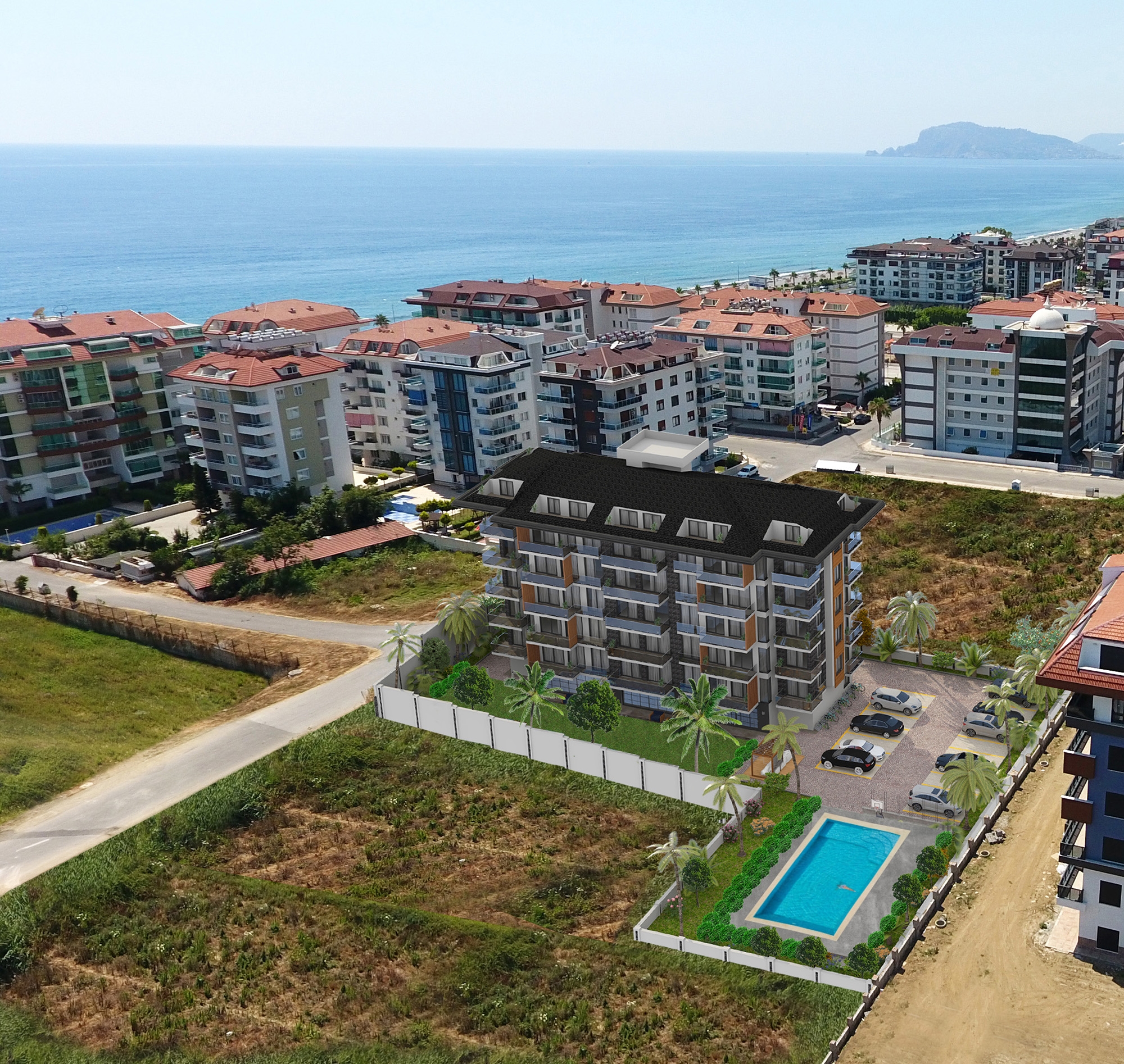 Stunning 1+1 Apartment with Sea and Mountain Views, Alanya-Kestel