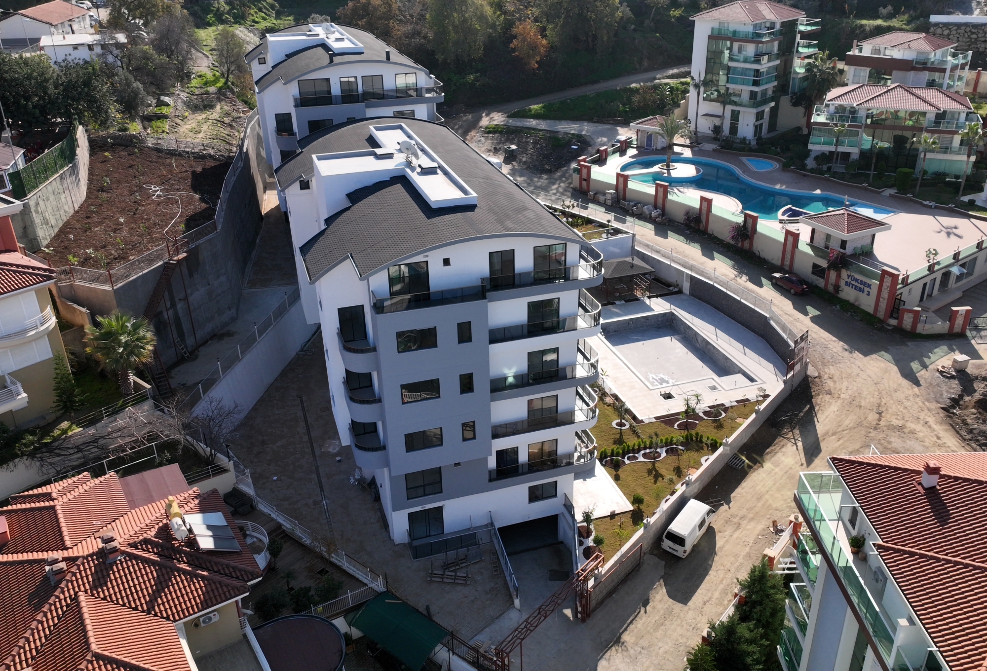 Ylellinen 1+1 asunto meri- ja vuorinäkymillä, Alanya - Kargicak