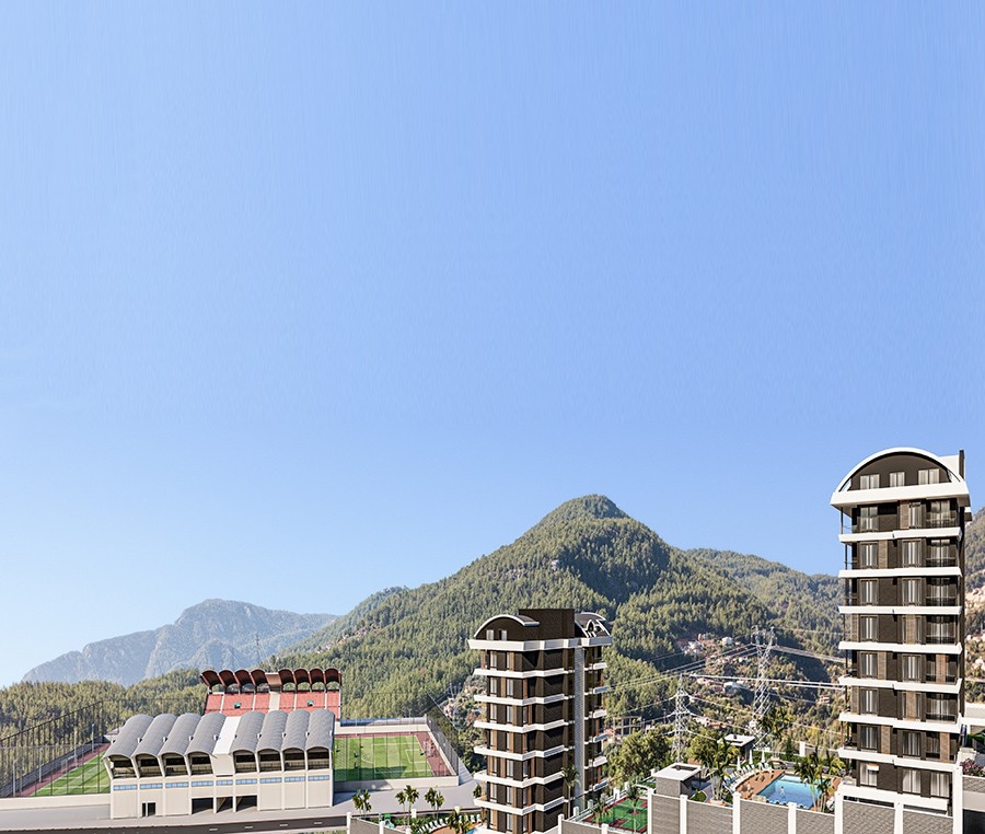 Forbløffende 1+1 Lejlighed med Hav- og Bjergudsigt, Alanya - Demirtas