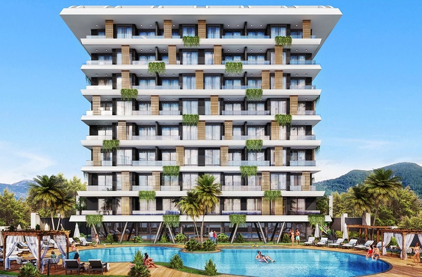 Forbløffende 1+1 Lejlighed med Hav- og Bjergudsigt, Alanya - Demirtas