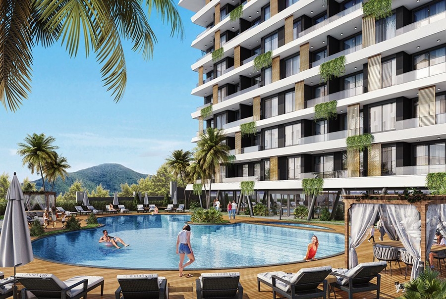 Forbløffende 1+1 Lejlighed med Hav- og Bjergudsigt, Alanya - Demirtas