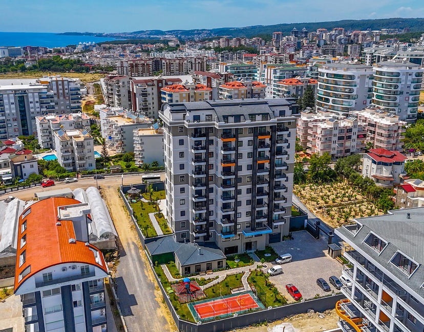 Luxuriöses 1+1 Apartment mit Meerblick und Bergblick in Alanya