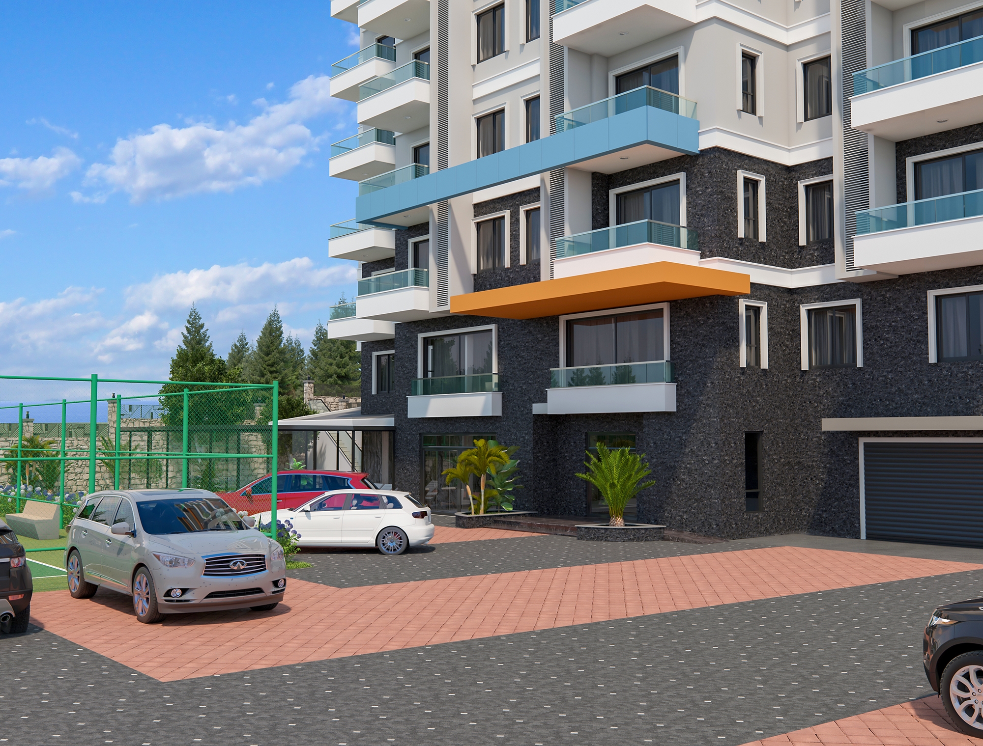 Luxuriöses 1+1 Apartment mit Meerblick und Bergblick in Alanya