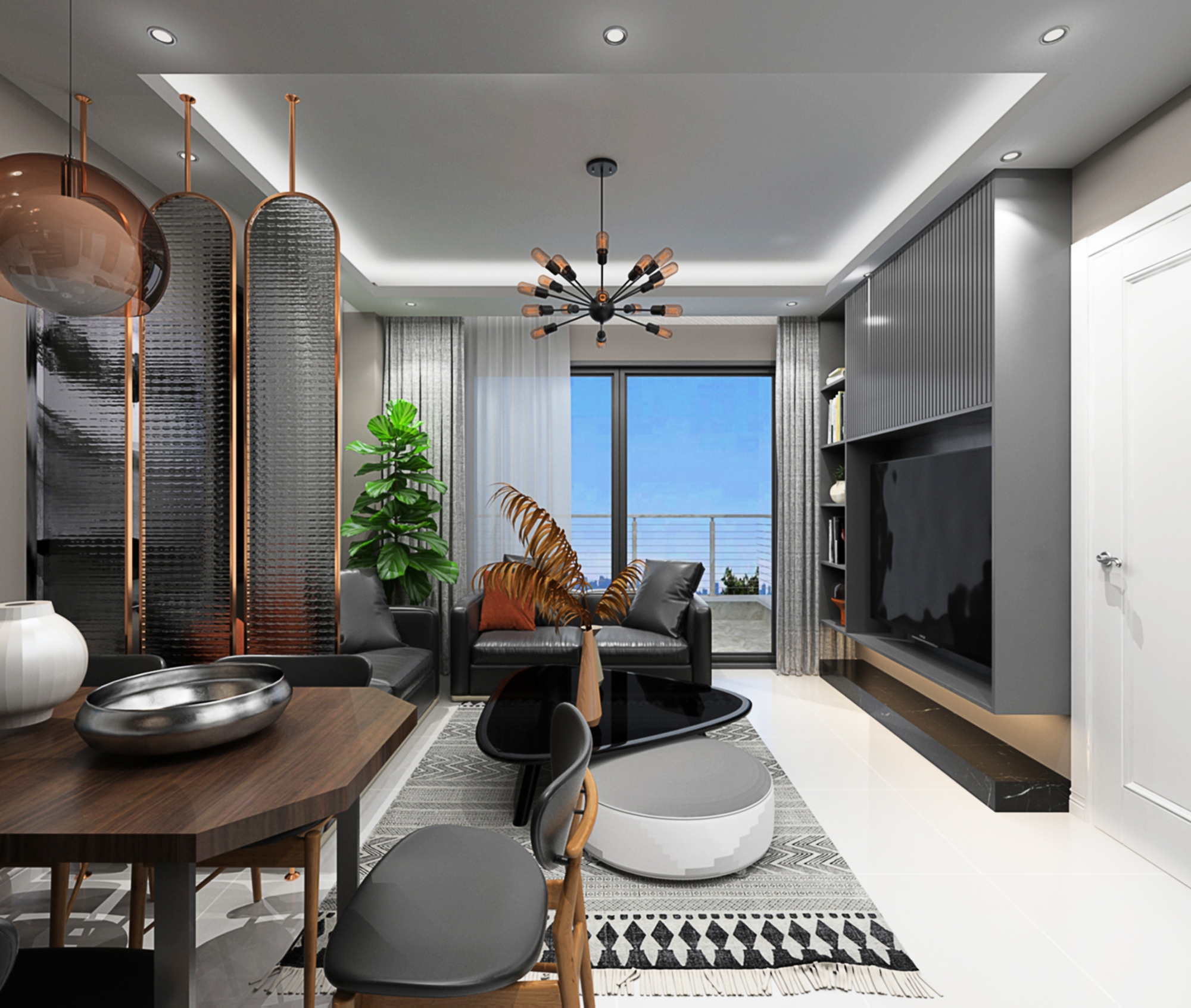 Luxuriöses 1+1 Apartment mit Meerblick und Bergblick in Alanya