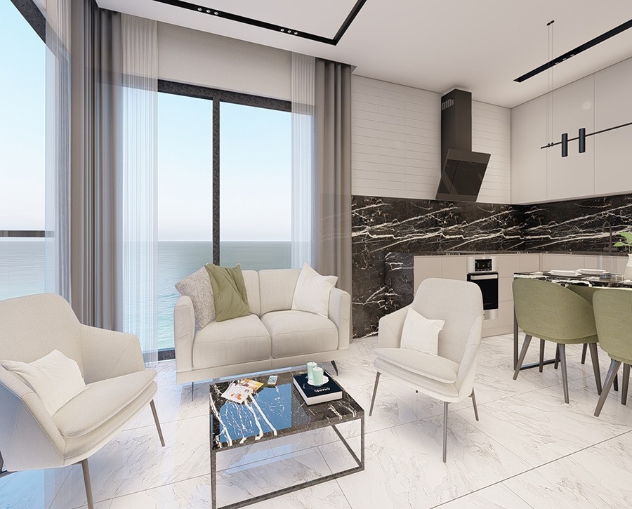 Luxuriöse 1+1 Wohnung mit atemberaubendem Blick, Alanya - Mahmutlar