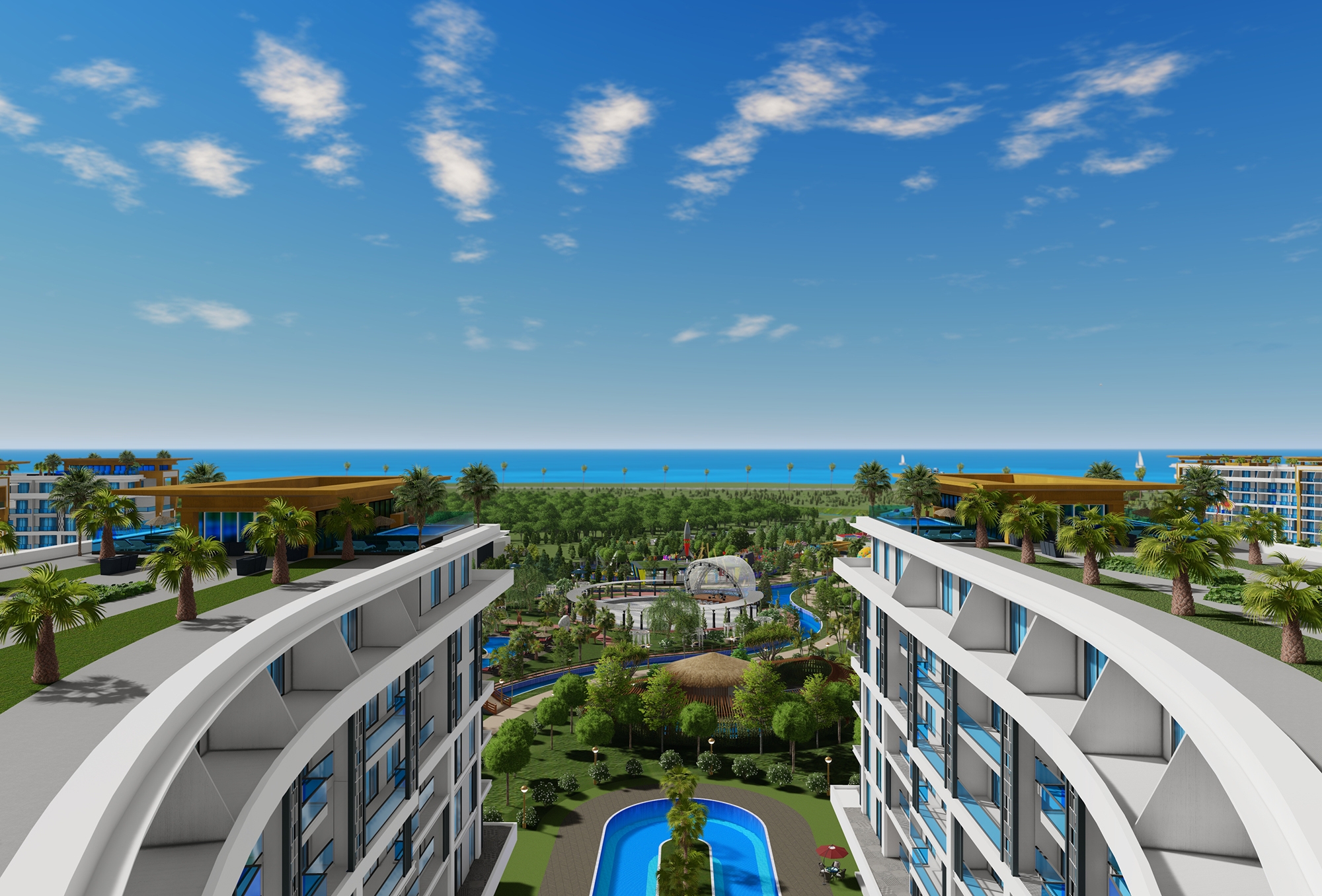 Ylellinen 1+1 Asunto meri- ja vuorinäköalalla, Alanya - Turkler