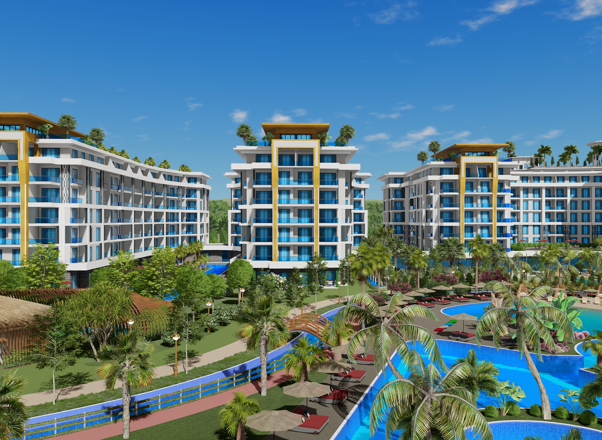 Ylellinen 1+1 Asunto meri- ja vuorinäköalalla, Alanya - Turkler