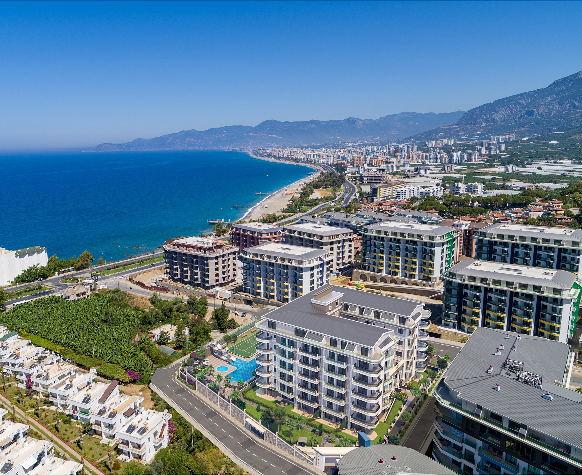 Luksus 2+1 Lejlighed med Hav- og Bjergudsigt i Kargicak, Alanya