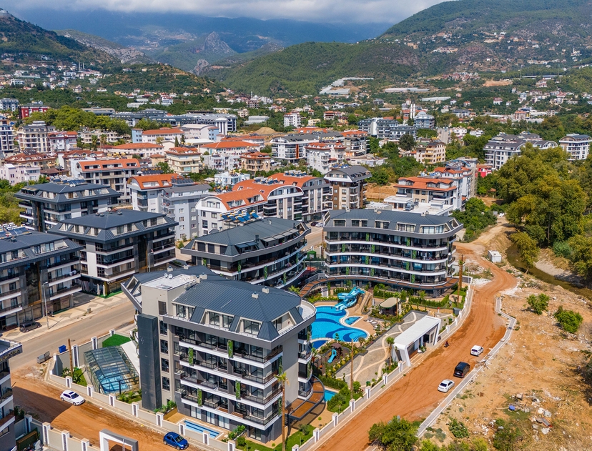 Luksuriøs 1+1 leilighet med sjø- og fjellutsikt i Oba, Alanya