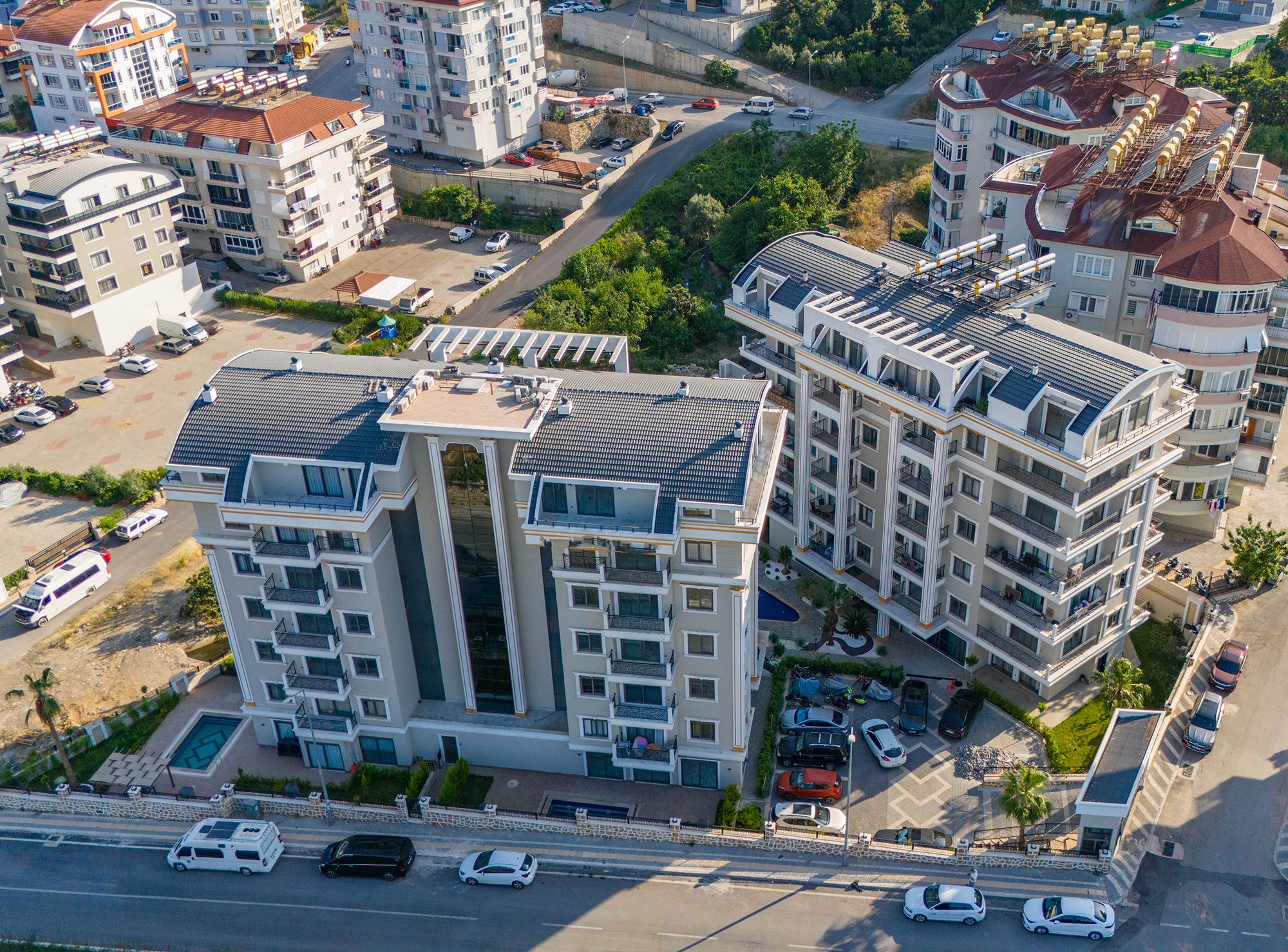 Luksus 1+1 Lejlighed med Hav- og Slotsudsigt i Alanya - Oba