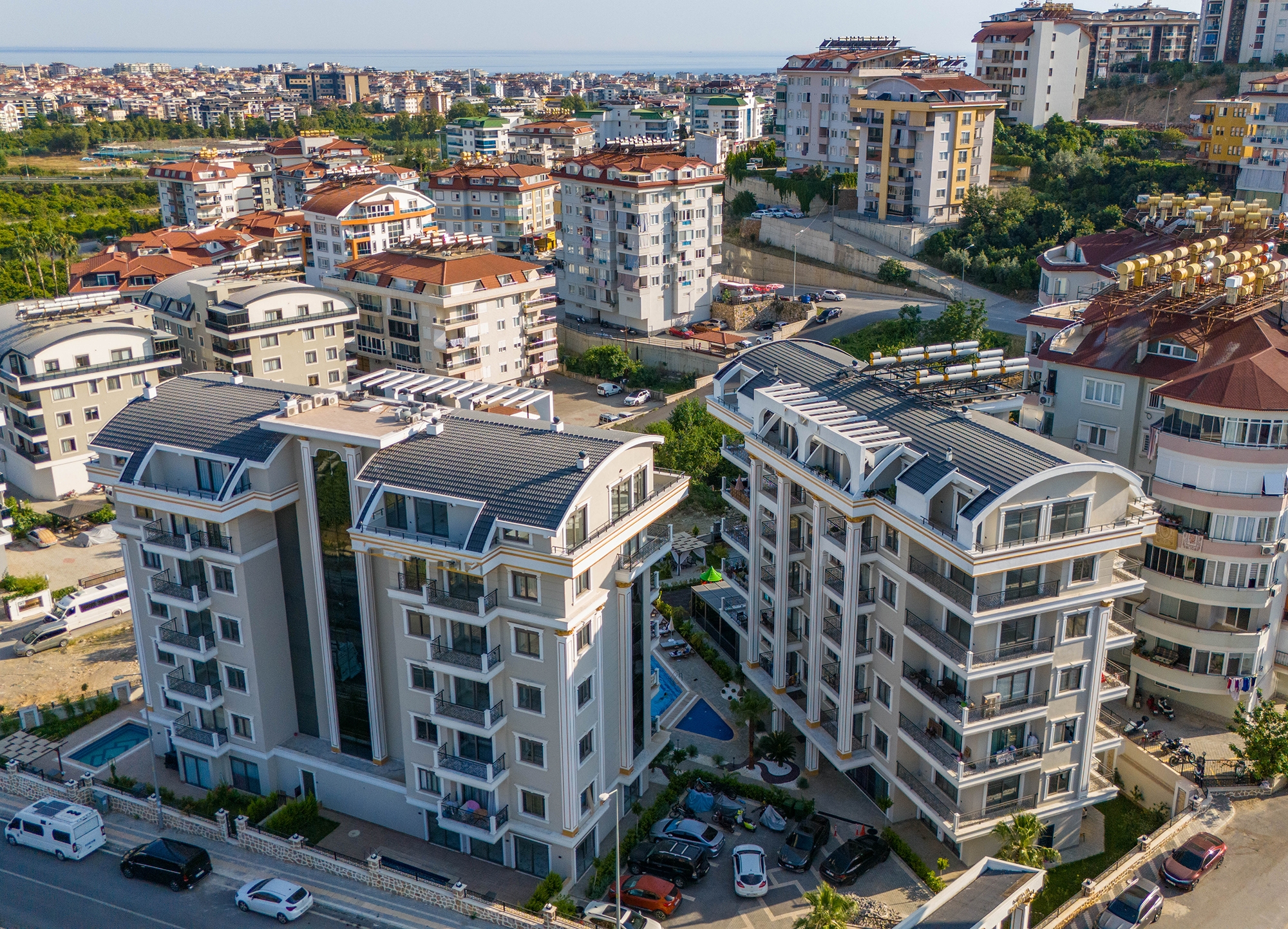 Luksus 1+1 Lejlighed med Hav- og Slotsudsigt i Alanya - Oba