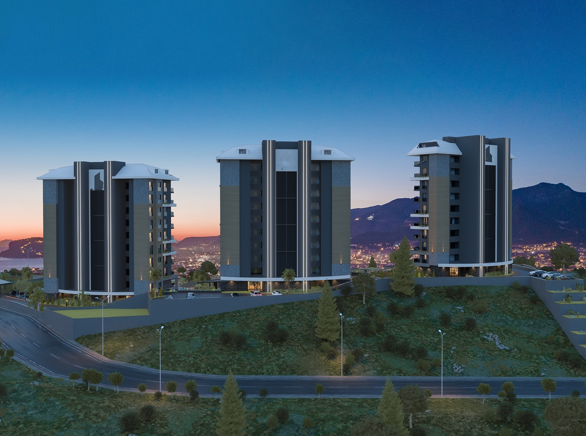 Luksuriøs 1+1 Lejlighed med Hav- og Slotsudsigt, Alanya-Kestel