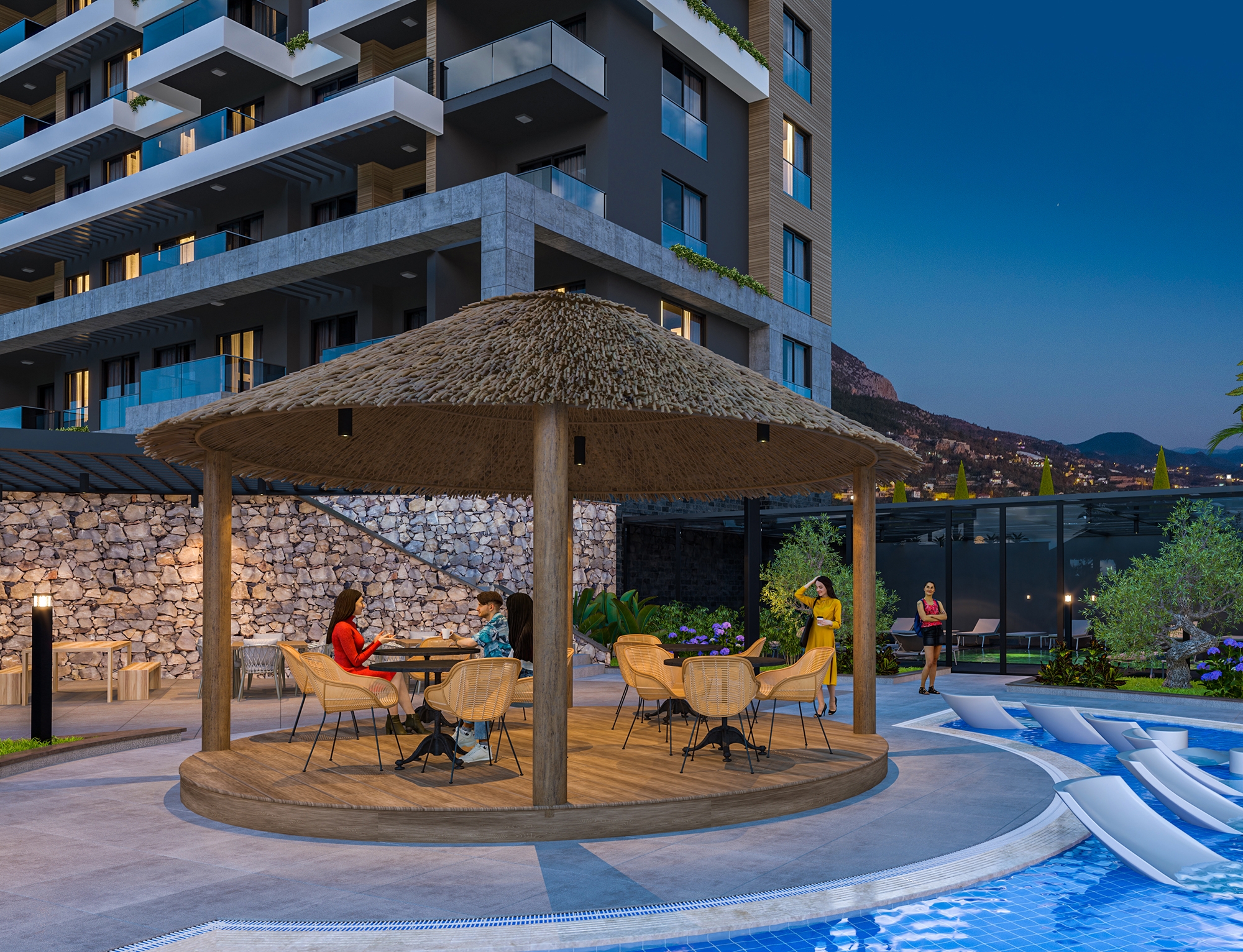 Luksuriøs 1+1 Lejlighed med Hav- og Slotsudsigt, Alanya-Kestel