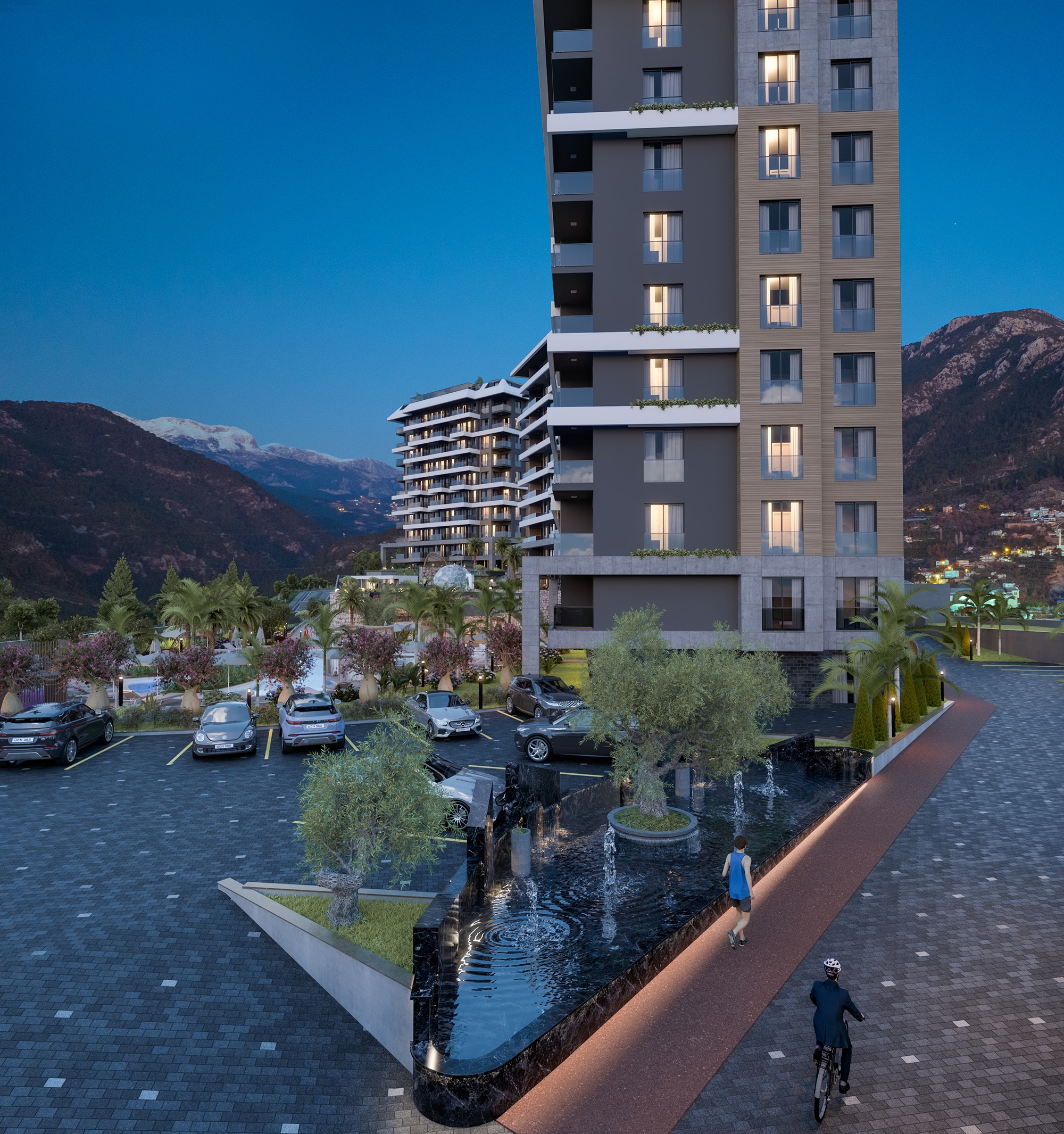 Luksuriøs 1+1 Lejlighed med Hav- og Slotsudsigt, Alanya-Kestel
