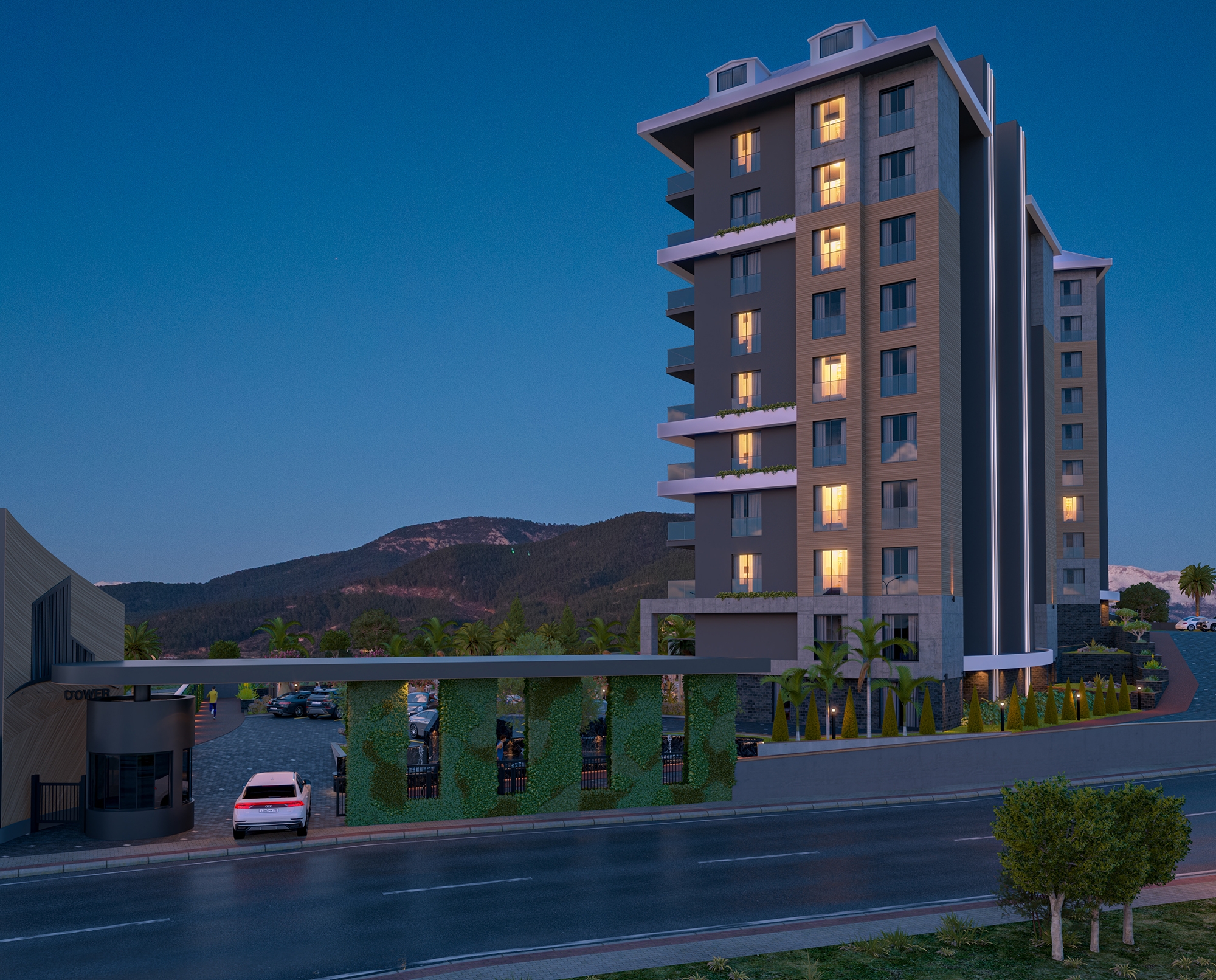 Luksuriøs 1+1 Lejlighed med Hav- og Slotsudsigt, Alanya-Kestel