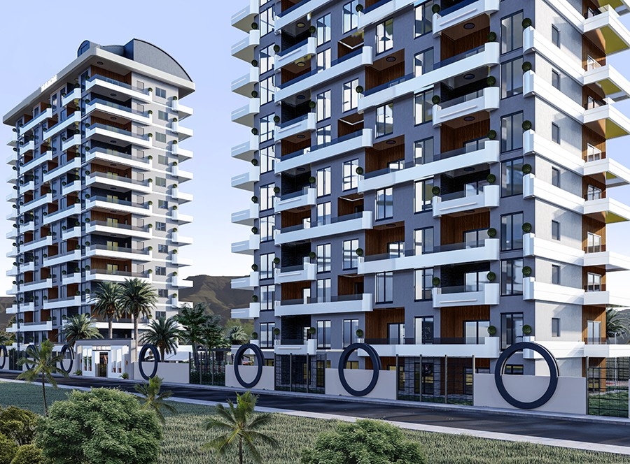 Luxuriöses 1+1 Apartment mit Meerblick und Bergblick, Alanya