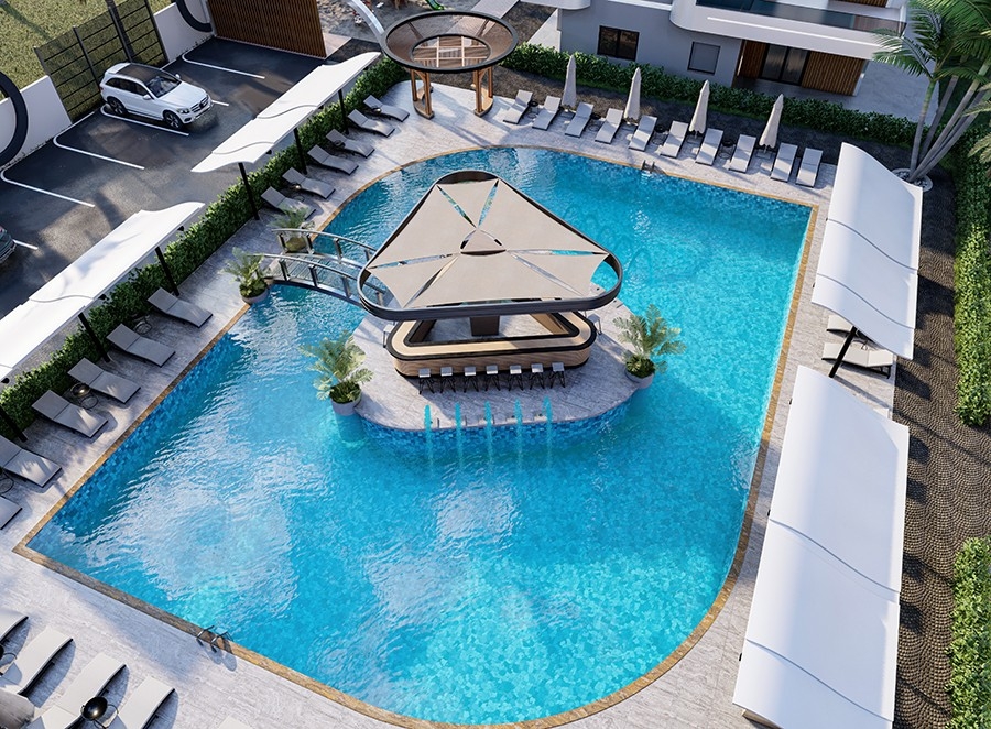 Luxuriöses 1+1 Apartment mit Meerblick und Bergblick, Alanya