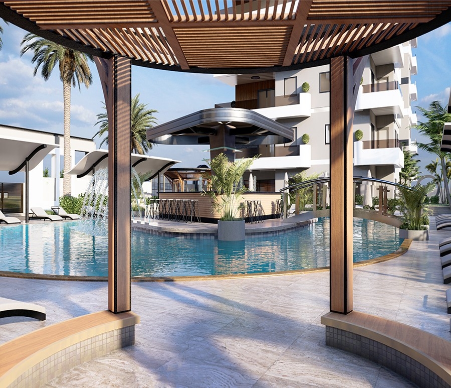 Luxuriöses 1+1 Apartment mit Meerblick und Bergblick, Alanya