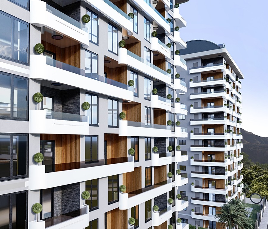 Luxuriöses 1+1 Apartment mit Meerblick und Bergblick, Alanya