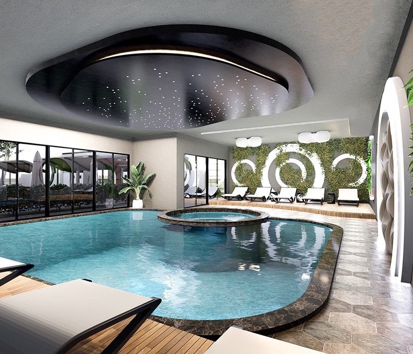 Luxuriöses 1+1 Apartment mit Meerblick und Bergblick, Alanya