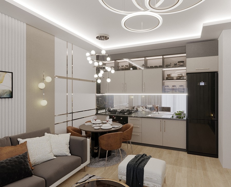 Luxuriöses 1+1 Apartment mit Meerblick und Bergblick, Alanya