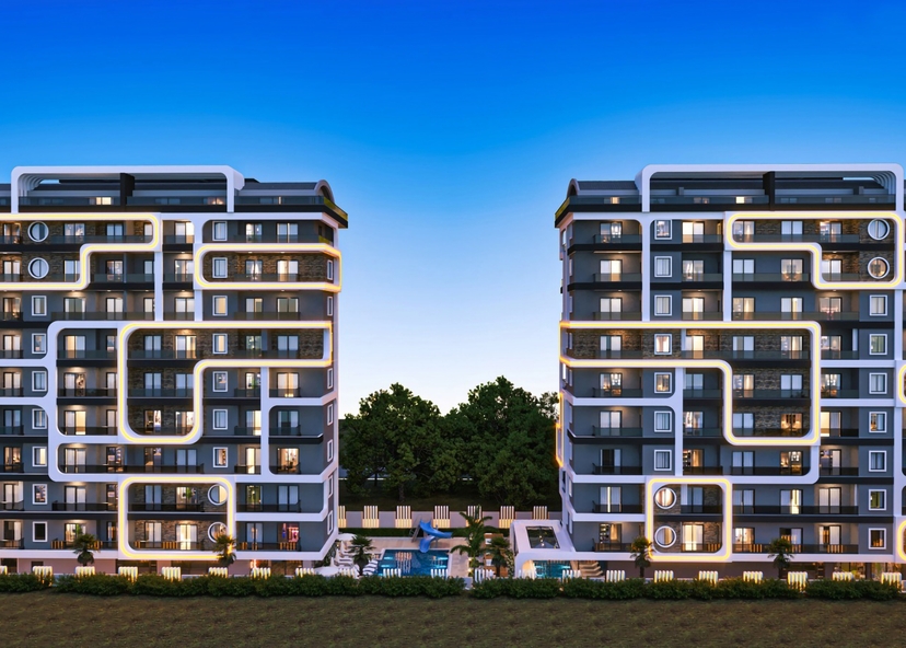 Luxuriöses 1+1 Apartment mit Meerblick, Burg- und Bergblick