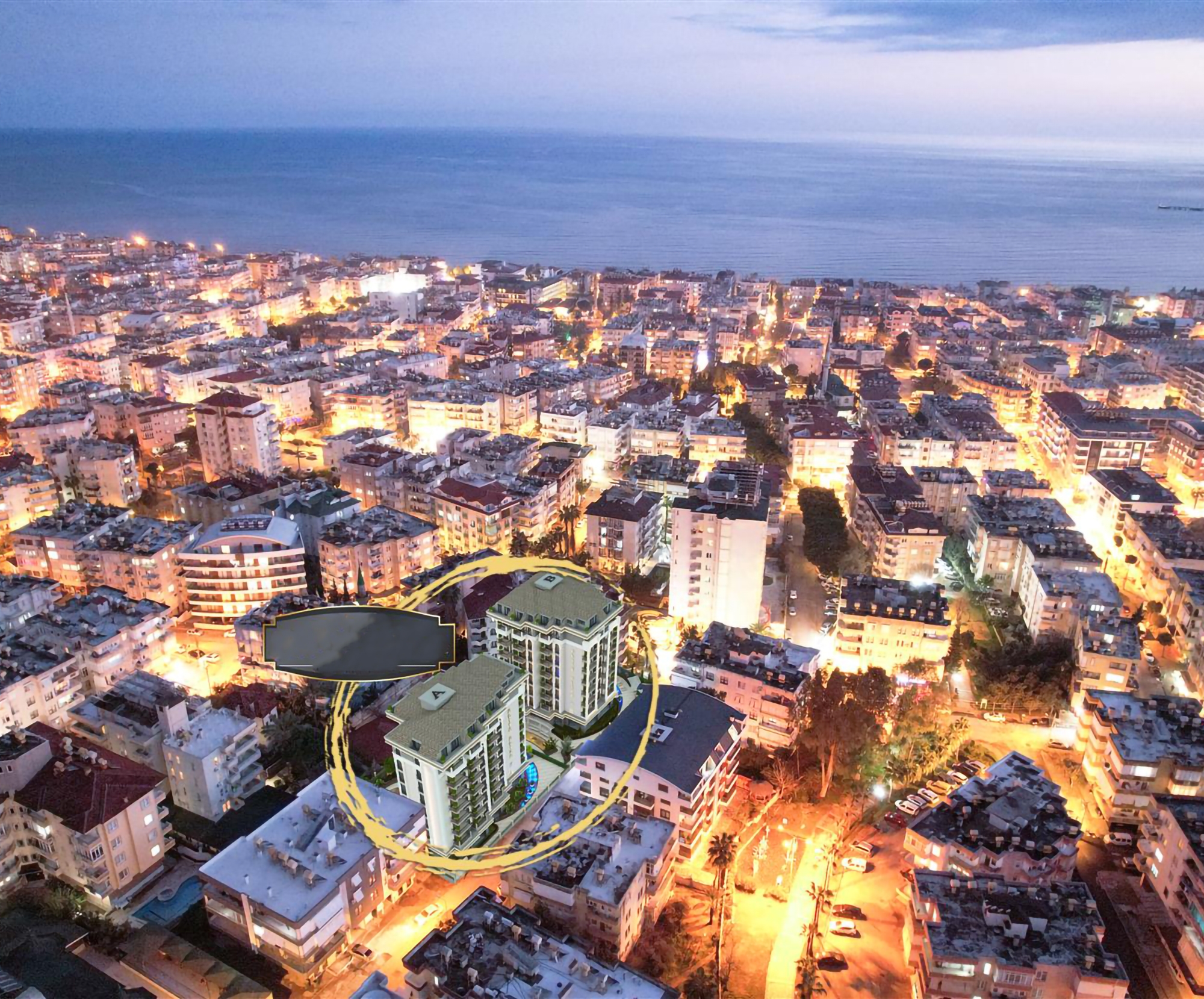 Luxury 1+1 Apartment with Sea, Castle, and Mountain Views in Alanya Center