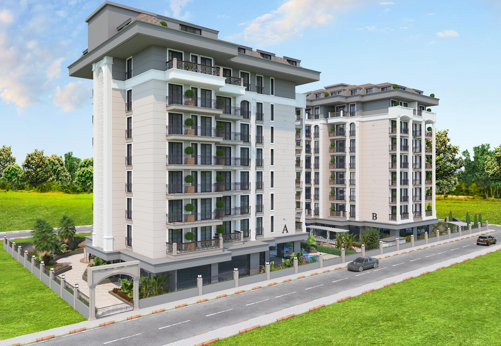 Luxury 1+1 Apartment with Sea, Castle, and Mountain Views in Alanya Center