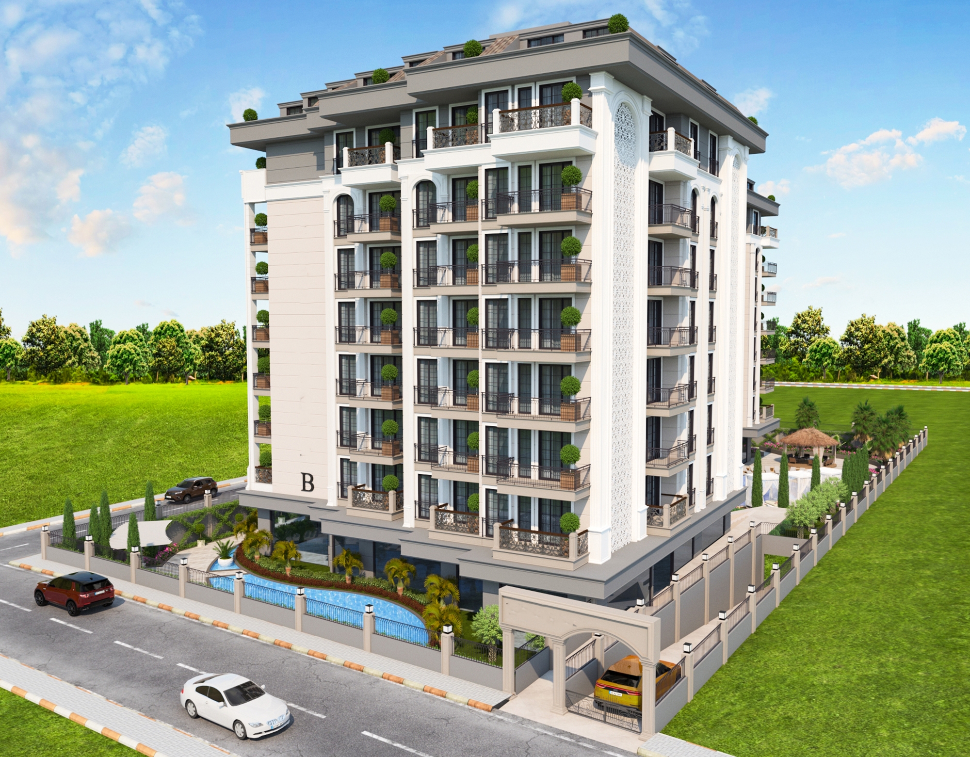 Luxury 1+1 Apartment with Sea, Castle, and Mountain Views in Alanya Center