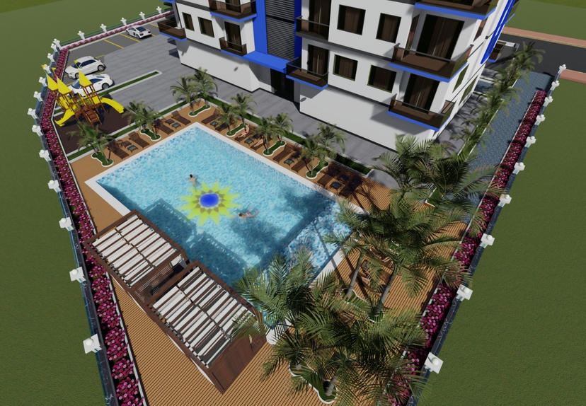 Havudsigt 1+1 Lejlighed i Avsallar, Alanya