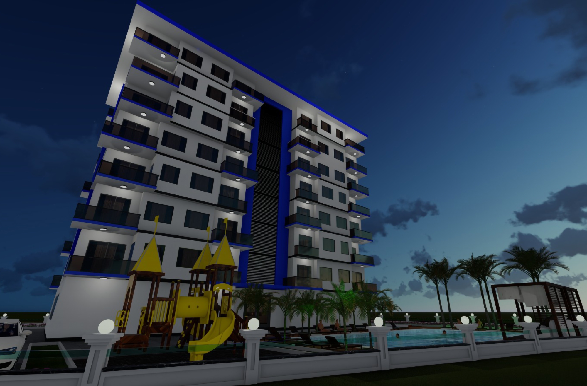 Havudsigt 1+1 Lejlighed i Avsallar, Alanya