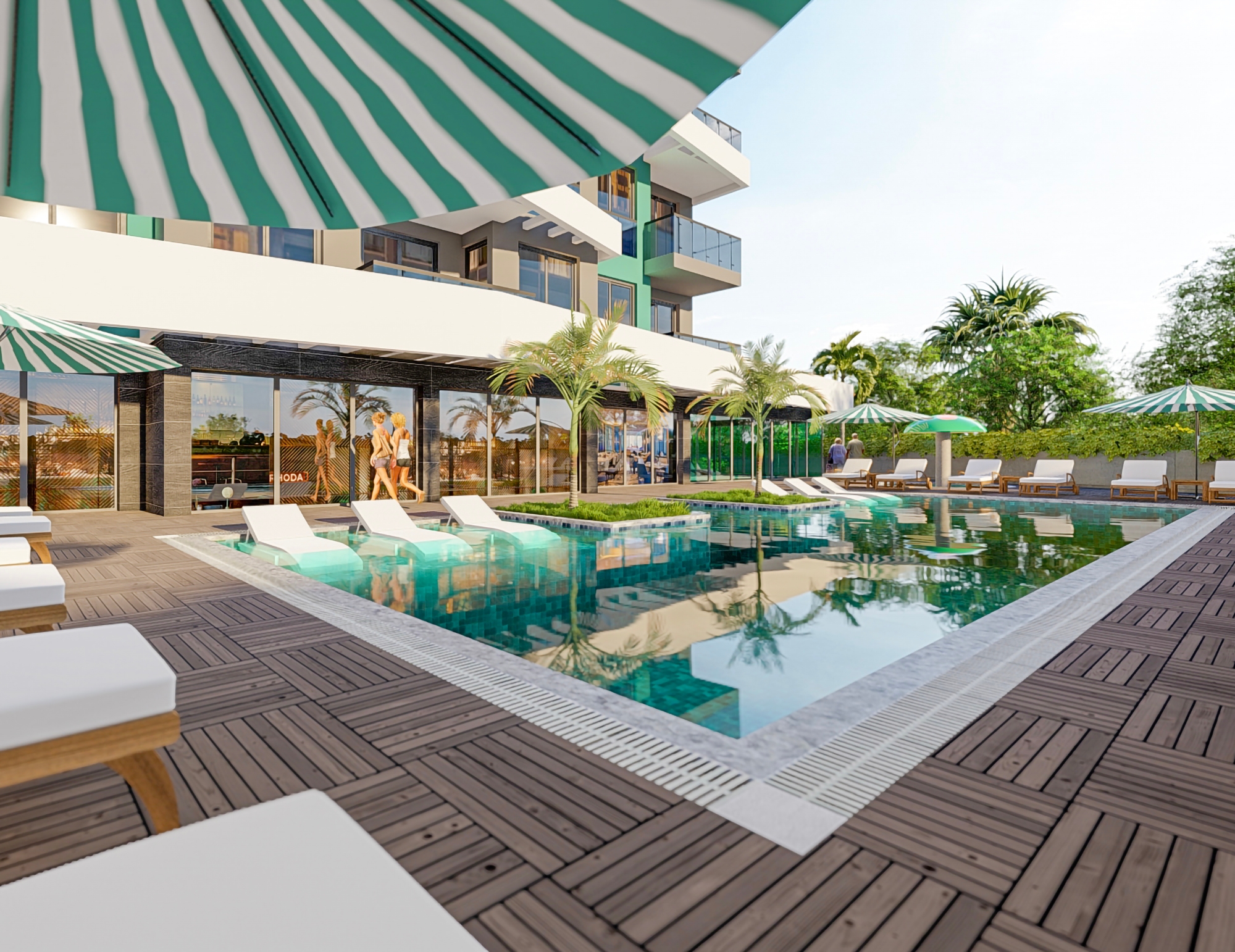 Luxuriöse 2+1 Wohnung mit Meerblick und Bergblick in Alanya Avsallar