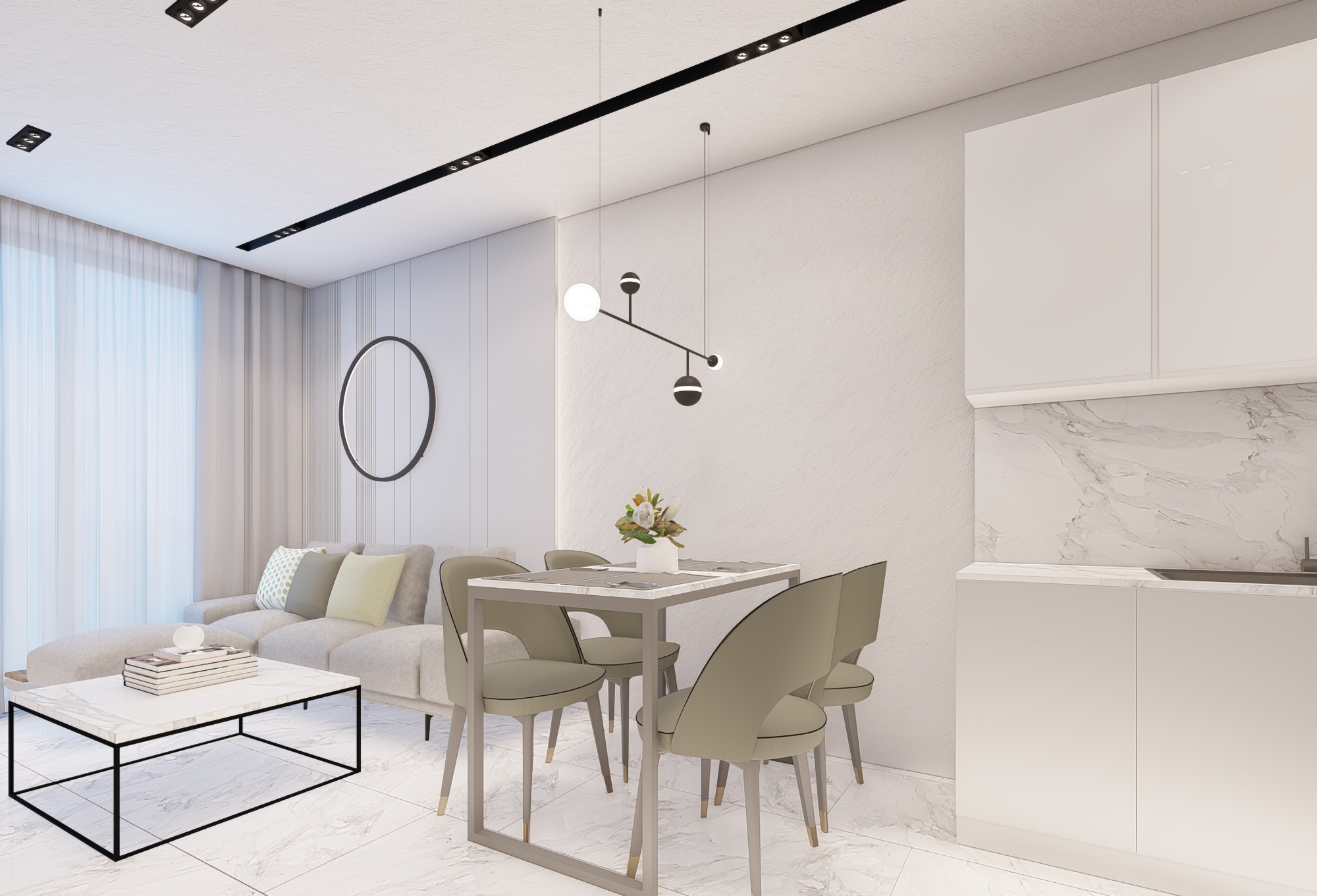 Luxuriöse 2+1 Wohnung mit Meerblick und Bergblick in Alanya Avsallar