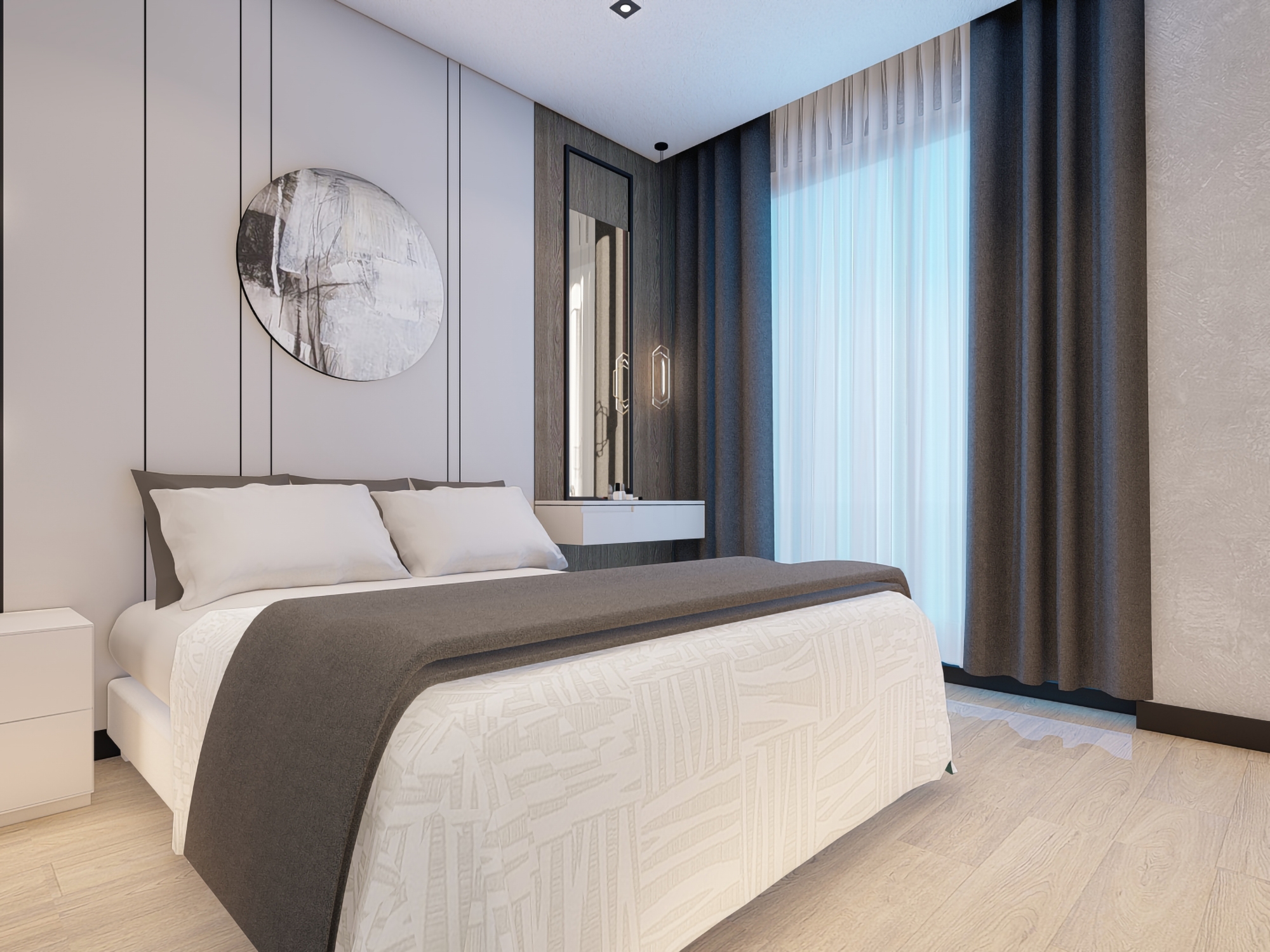 Luxuriöse 2+1 Wohnung mit Meerblick und Bergblick in Alanya Avsallar