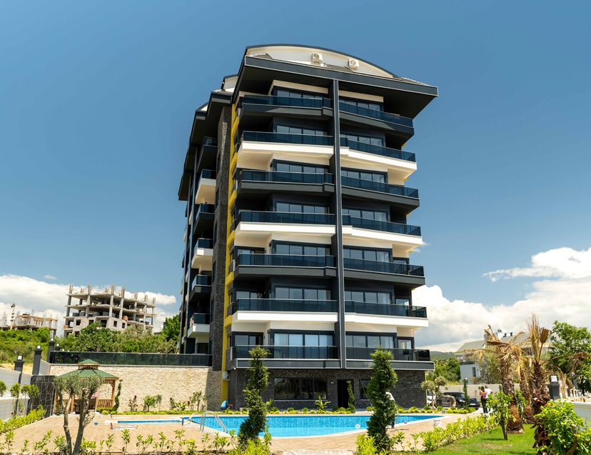 Luksuriøs 1+1 Leilighet med Sjø- og Fjellutsikt i Alanya, Avsallar