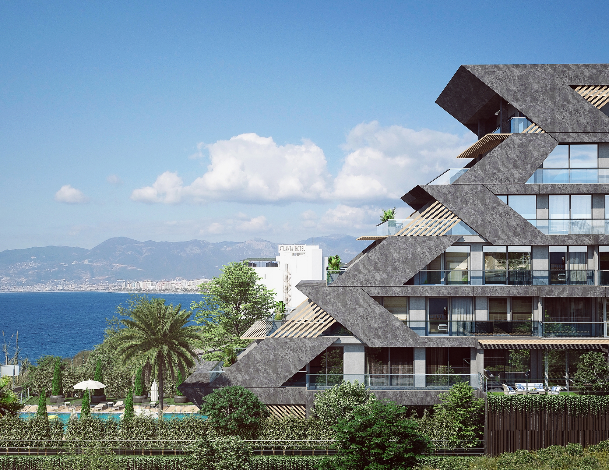 Luksus 2+1 Lejlighed med Hav- og Bjergudsigt, Alanya - Kargicak
