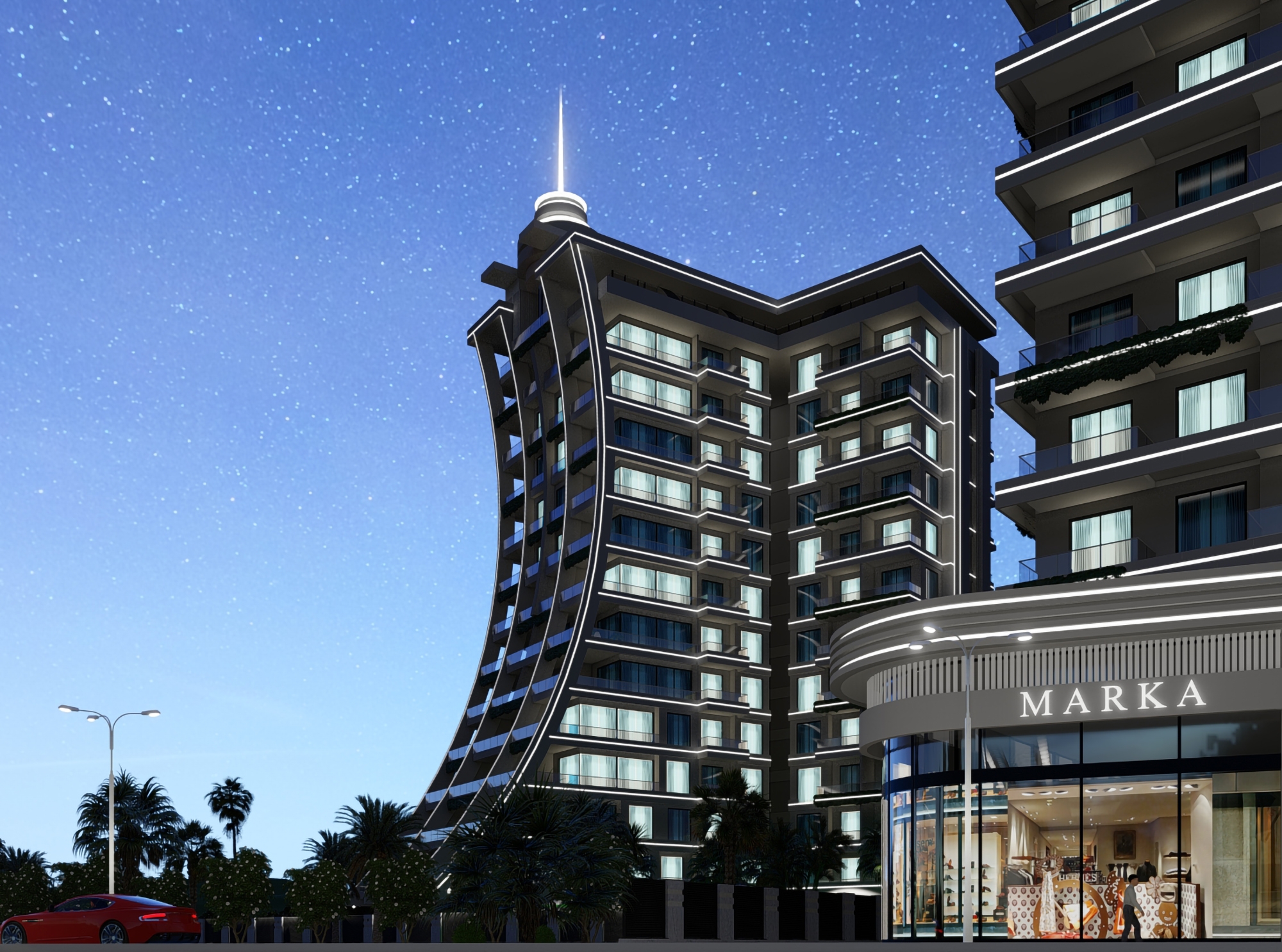Luksus 1+1 Lejlighed med Hav- og Bjergudsigt, Alanya - Mahmutlar