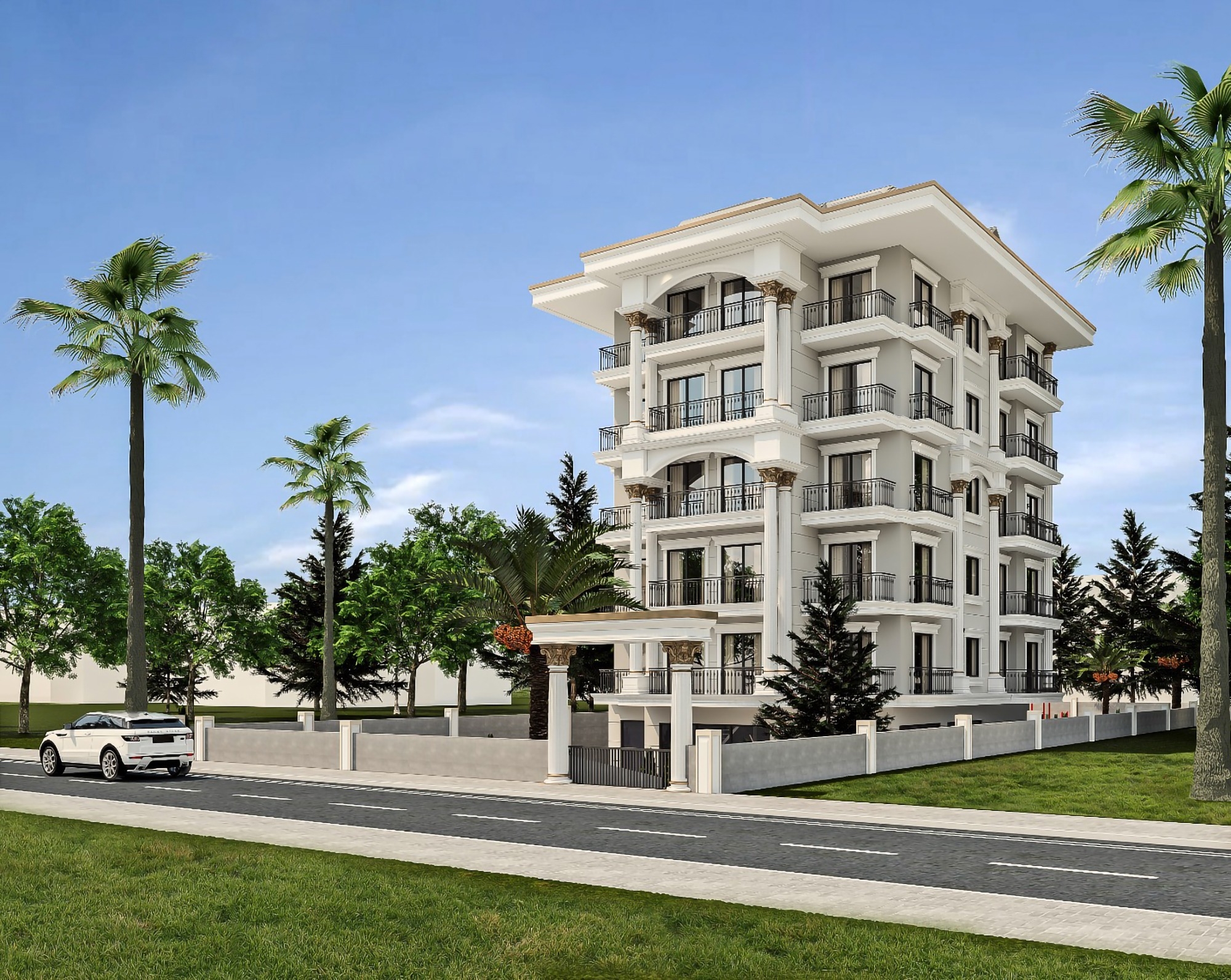Sea and Mountain View 2+1 Garden Floor with Pool and Fitness, Alanya-Kestel