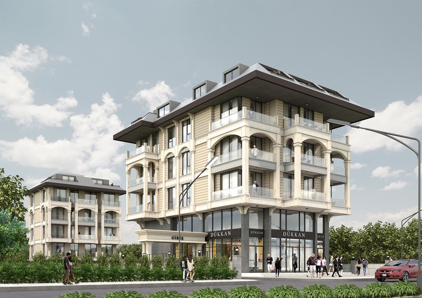 Luxuriöse 1+1 Wohnung mit Meerblick und Bergblick, Alanya - Kestel